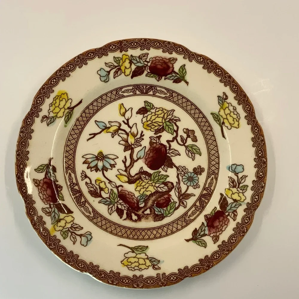 Vintage Maruta Indian Tree Ceramic Multicolor 6.25 Inch Plate